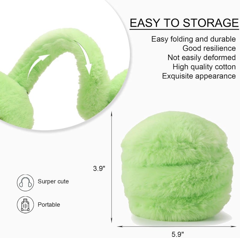 SUNBORRY Store Foldable Ear Muffs for Women, Faux Fur Adjustable Earmuffs for Winter - Image 4